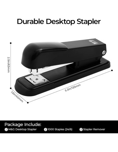 Grapadora M&G ABS916KBA con 1000 grapas, 25 hojas