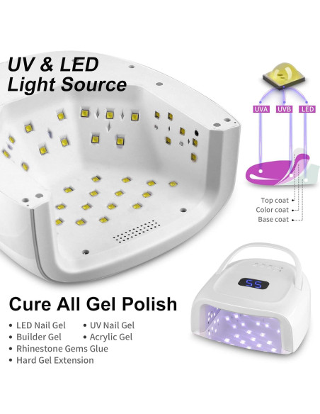 Lámpara de Uñas LED UV 60W Inalámbrica Mosquitowanan - Secado Rápido Lámpara de Uñas LED UV 60W Inalámbrica Mosquitowanan - Secado Rápido