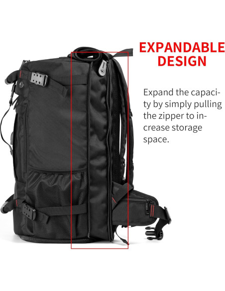 Mochila de viaje 60L Grande Unisex Negra para Laptop Mochila de viaje 60L Grande Unisex Negra para Laptop