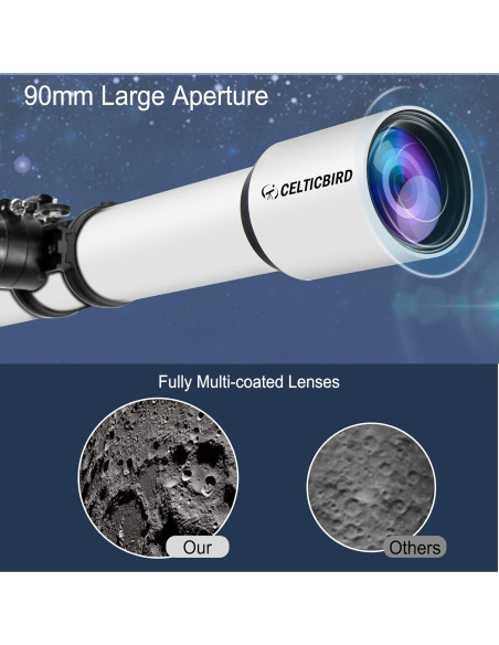 Telescopio Refractor Celticbird 90mm 700mm para Astronomía Telescopio Refractor Celticbird 90mm 700mm para Astronomía