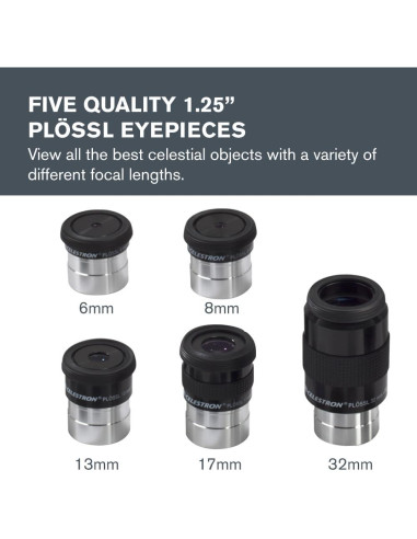 Kit Accesorios Telescopio Celestron 14 Piezas Oculares y Filtros