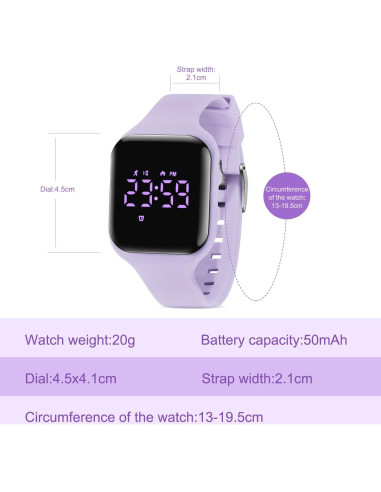 Reloj Digital Bomieux T15E para Niños 5-12 Años Fitness