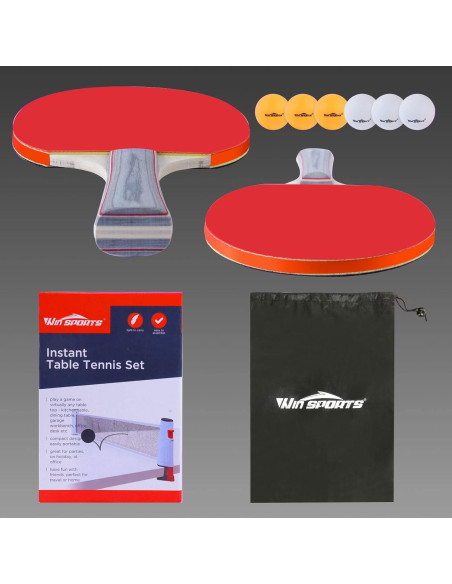 Set de Palas de Ping Pong WIn SPORTS con 6 Pelotas Set de Palas de Ping Pong WIn SPORTS con 6 Pelotas