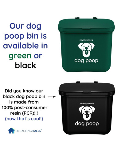 Cesto Colgante para Desechos de Perro Recycling Rules Negro