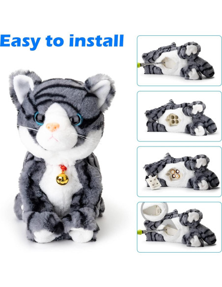 Gato Robot Interactivo Smalody con Ojos LED - Gris Gato Robot Interactivo Smalody con Ojos LED - Gris