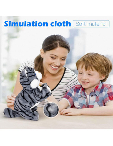 Gato Robot Interactivo Smalody con Ojos LED - Gris
