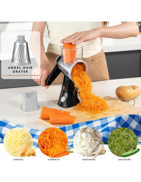 Rallador de Queso Brieftons 4 Cuchillas Acero Inoxidable Rallador de Queso Brieftons 4 Cuchillas Acero Inoxidable