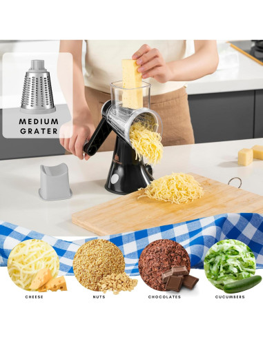 Rallador de Queso Brieftons 4 Cuchillas Acero Inoxidable