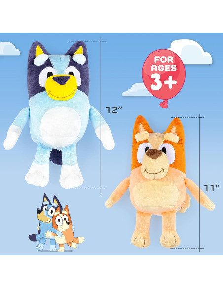 Conjunto de Almohadas de Peluche Bluey y Bingo - 30 cm Conjunto de Almohadas de Peluche Bluey y Bingo - 30 cm
