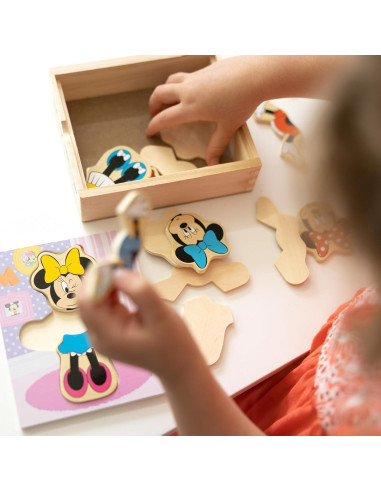 Juego de Vestir de Madera Minnie Mouse Melissa & Doug 18 Piezas