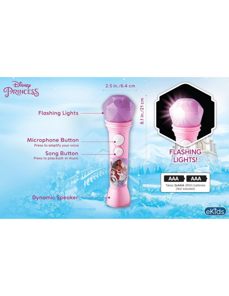 Micrófono de Juguete eKids Disney Princess para Niñas Micrófono de Juguete eKids Disney Princess para Niñas