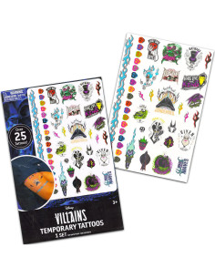 Paquete de 75 Tatuajes Temporales Villanos Disney - Malefica 2