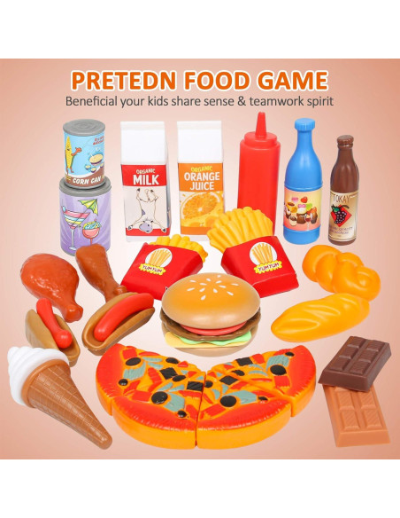 Juego de Comida de Juguete 143 Piezas Shimfun para Niños Juego de Comida de Juguete 143 Piezas Shimfun para Niños