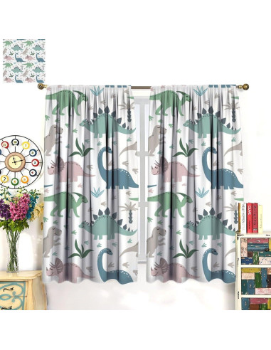 Cortina Opaca Dinosaurio Kurtect 2 Paneles 53x160 cm