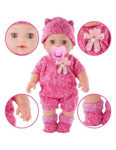 Muñeca de Bebé DONTNO 30 cm con Ropa y Accesorios