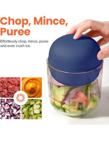 Picador Eléctrico Nutricook Choppi 2 Tazas Inalámbrico