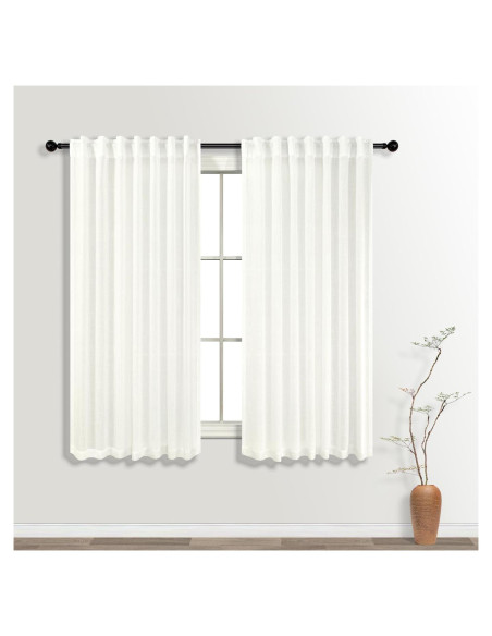 Cortinas de Baño KOUFALL 52x137 cm Semitransparentes Marfil Cortinas de Baño KOUFALL 52x137 cm Semitransparentes Marfil