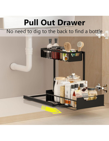 Organizador Extraíble de Metal Ceetug para Fregadero - 2 Niveles