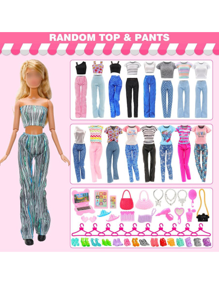 Juego de Ropa para Muñeca Joyfun 47 PCS Accesorios Juego de Ropa para Muñeca Joyfun 47 PCS Accesorios
