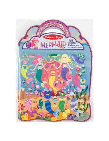 Melissa & Doug Stickers Esponjosos Sirenas - 65 Reutilizables