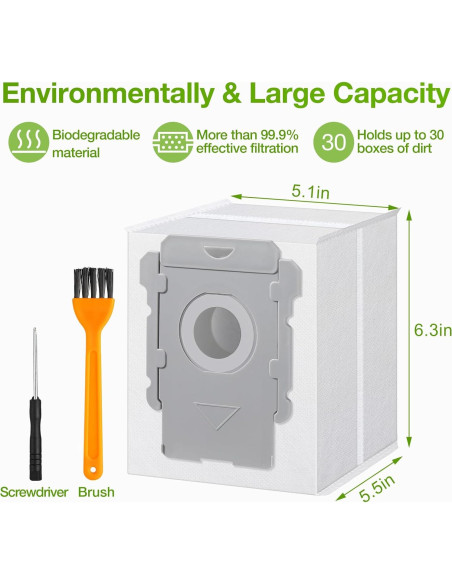 Paquete de 12 Bolsas de Vacío Rowhalf para iRobot Roomba Paquete de 12 Bolsas de Vacío Rowhalf para iRobot Roomba