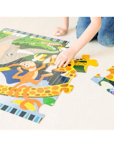 Rompecabezas de Piso Melissa & Doug Safari Social 24 Piezas
