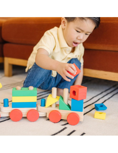Tren de Apilamiento de Madera Melissa & Doug 18 Piezas 46.2 cm