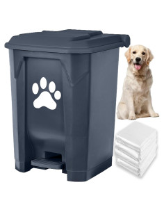 Cubo de Basura para Excremento de Perro Tebiete 15L con Pedal