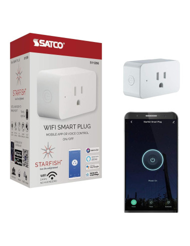 Enchufe Inteligente WiFi Satco S11266 ON/OFF, Blanco