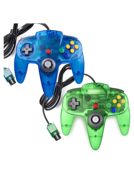 Controlador Clásico N64 miadore Verde y Azul 10 Botones Controlador Clásico N64 miadore Verde y Azul 10 Botones