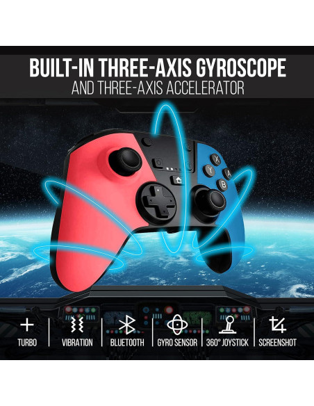 Controlador Inalámbrico Pyle para Consola Switch - Bluetooth 5.0, Doble Vibración, RGB Controlador Inalámbrico Pyle para Consola Switch - Bluetooth 5.0, Doble Vibración, RGB