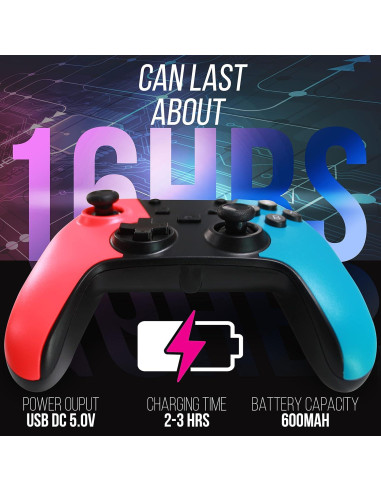 Controlador Inalámbrico Pyle para Consola Switch - Bluetooth 5.0, Doble Vibración, RGB