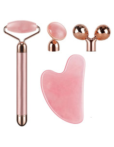 Juego de Masaje Facial 4 en 1 SSGP-4 Cuarzo Rosa Herramientas
