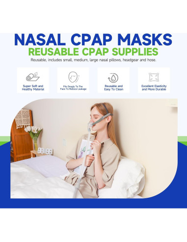 Máscara Nasal CPAP Kovdim Cushion-Flex para Apnea del Sueño