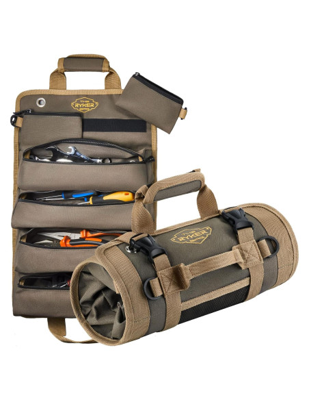 Bolsa de Herramientas Ryker Roll Up Caqui 6 Compartimentos Bolsa de Herramientas Ryker Roll Up Caqui 6 Compartimentos