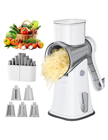 Rallador de Queso APSARAS 5 en 1 con Cuchillas Intercambiables