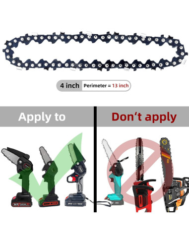 Cadenas de Reemplazo para Motosierra Mini 4" FIFCHALL (4 Cadenas + 1 Barra)