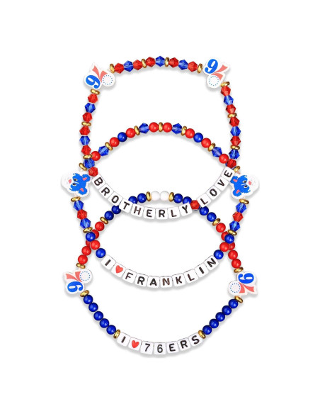 Pulseras de Amistad Philadelphia 76ers - Paquete de 3 Pulseras de Amistad Philadelphia 76ers - Paquete de 3