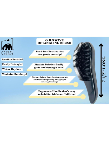 Cepillo Desenredante G.B.S Wave Unisex 15cm - Cerdas Suaves Cepillo Desenredante G.B.S Wave Unisex 15cm - Cerdas Suaves