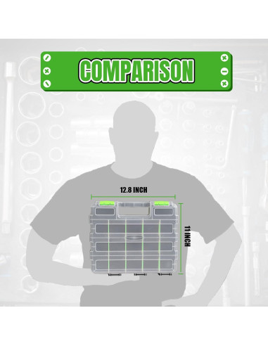 Caja de herramientas Jack Boss 34 compartimentos verde