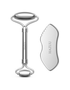 Gua Sha Facial Acero Inoxidable HAZUU - Kit Masaje Antienvejecimiento