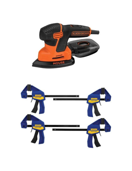 Lijadora de Detalle BLACK+DECKER Mouse 6" con Abrazaderas Lijadora de Detalle BLACK+DECKER Mouse 6" con Abrazaderas