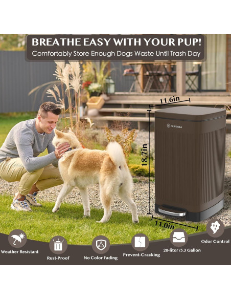 Cubo de Basura PAWZIDEA 20 L para Excremento de Perro Cubo de Basura PAWZIDEA 20 L para Excremento de Perro
