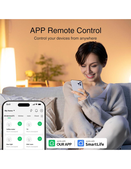 Enchufe Inteligente GHome WiFi Control Remoto 4 Piezas Enchufe Inteligente GHome WiFi Control Remoto 4 Piezas