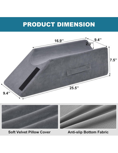 Almohada Elevadora de Pierna TANYOO Terciopelo Mediana Gris