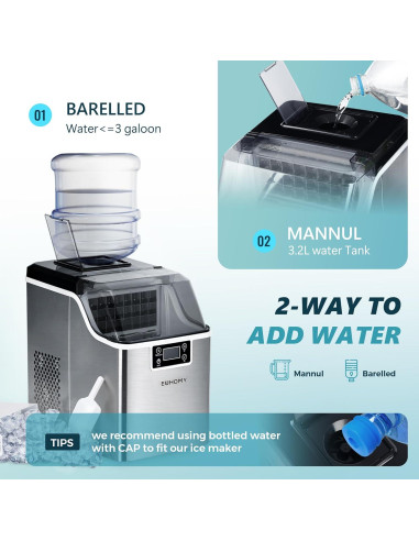 Máquina de Hielo EUHOMY IM-FP 20,41 kg 24 Cubos en 13 Min