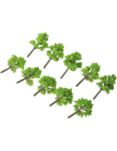 10 Árboles Miniatura Artificiales Verde 4cm CookiBlend