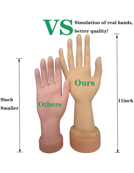Manos de Maniquí Flexibles para Práctica de Uñas Voloria Manos de Maniquí Flexibles para Práctica de Uñas Voloria