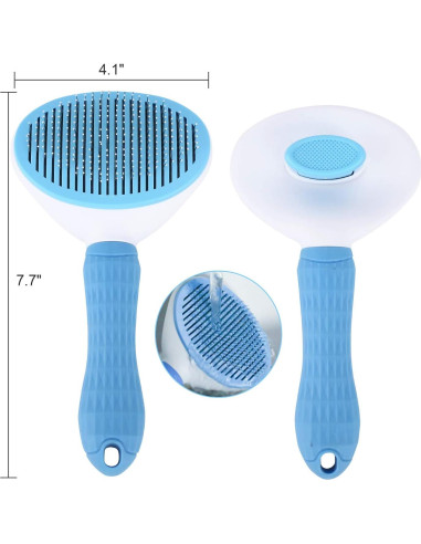 Cepillo Autolimpiante Depets para Mascotas Azul - 15x5 cm