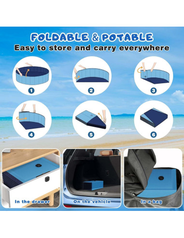 Piscina Plegable para Perros Totiro 230x40 cm Azul